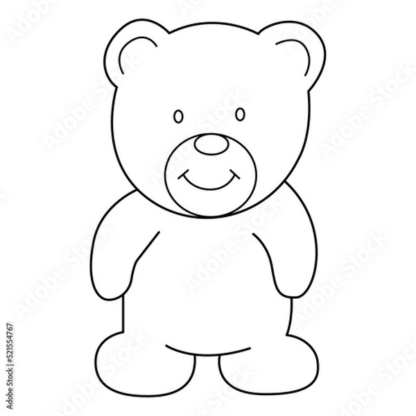Obraz bear outline cartoon design on transparent background