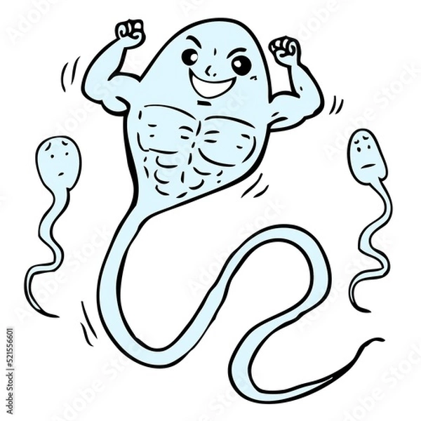 Obraz The strongest sperm cartoon in the world