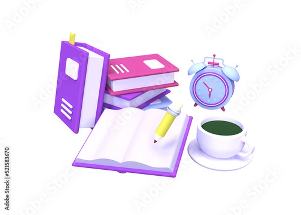 Fototapeta Book and pencil education concept illustration for business idea concept background