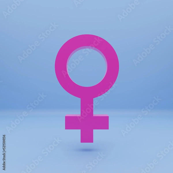 Obraz Female symbol. Venus mirror. Stylized 3d illustration.