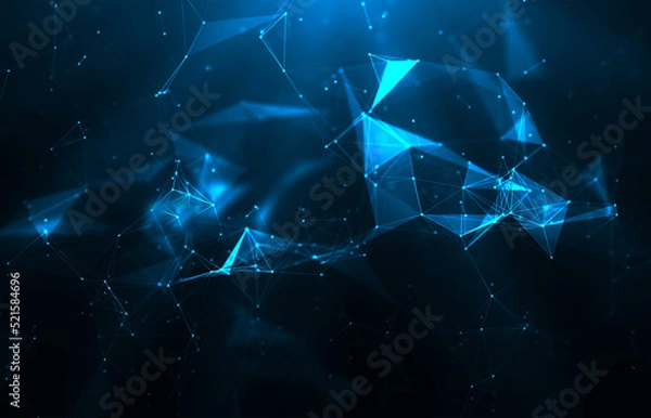 Obraz Abstract shiny blue crystal background