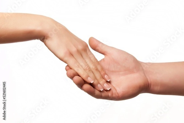 Obraz Hand gesture isolated on white.