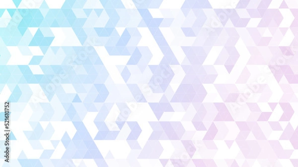 Fototapeta 三角パターン背景素材， ブルー，パープル，ピンクのグラデーション