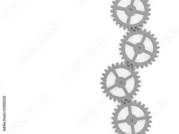 Fototapeta Gears concept on white