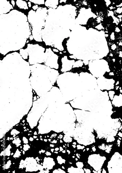 Obraz Distress grunge texture abstract background vector. Abandoned road, old dirty sidewalk. Aged cement, battered pavement. Black and white damaged footpath, crack concrete, bad condition rough wall art.