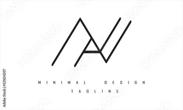 Obraz AN or NA Minimal Logo Design