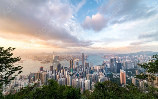 Obraz sunset over the city