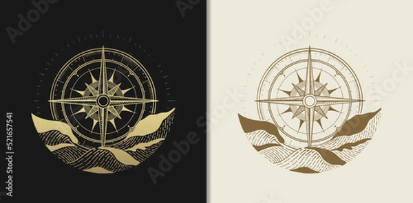 Obraz Compass during a big wave storm