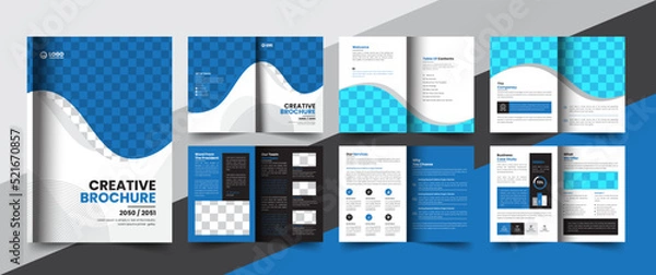 Fototapeta corporate company profile brochure annual report booklet business proposal layout concept design with modern shapes