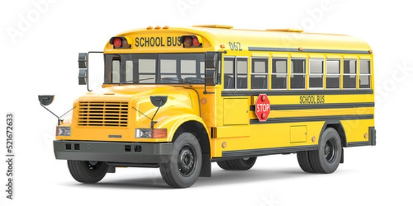 Obraz School bus isolated on white background.