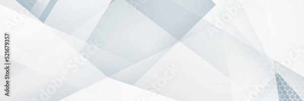 Fototapeta White abstract banner. Modern elegant white gray banner with creative design and shiny lines. Minimal vector stripes design. Simple texture graphic element. Vector abstract pattern background template