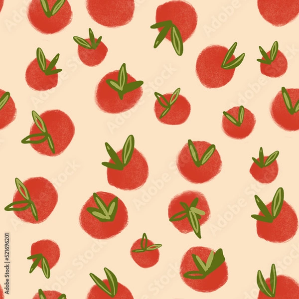 Fototapeta seamless pattern with tomatoes 