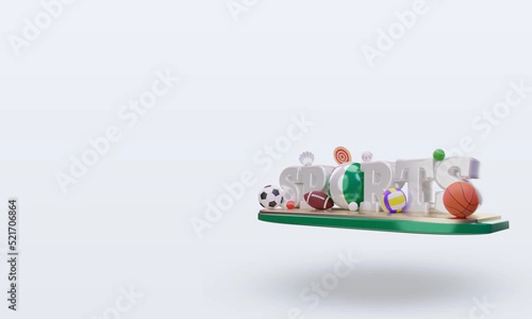 Fototapeta 3d sports day Nigeria flag rendering right view