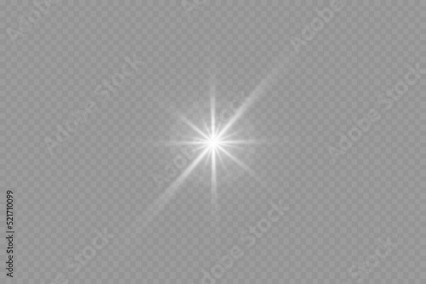 Obraz Dazzling flash. Bright Star. Magic dust. Brilliant vector. Bright sun. Glare. shining beam. Rash.