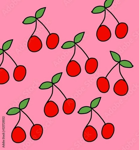 Obraz seamless pattern with cherries