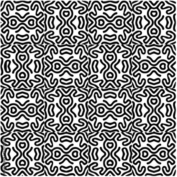 Fototapeta 
Design seamless monochrome geometric pattern. Abstract background. Vector art.Perfect for site backdrop, wrapping paper, wallpaper, textile and surface design. 