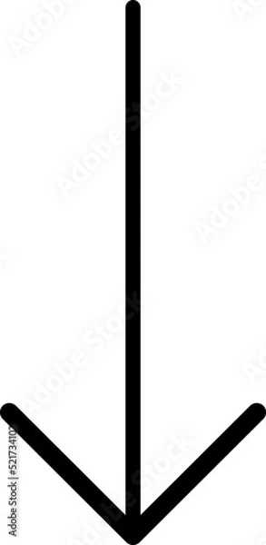 Fototapeta Arrow down icon vector that is my job on white background..eps