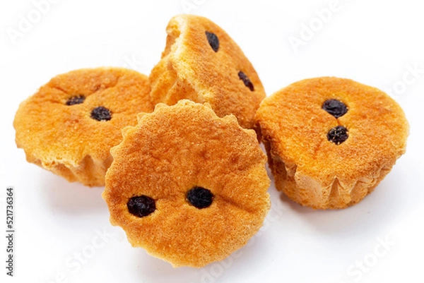 Obraz Mini castella cake on white background.