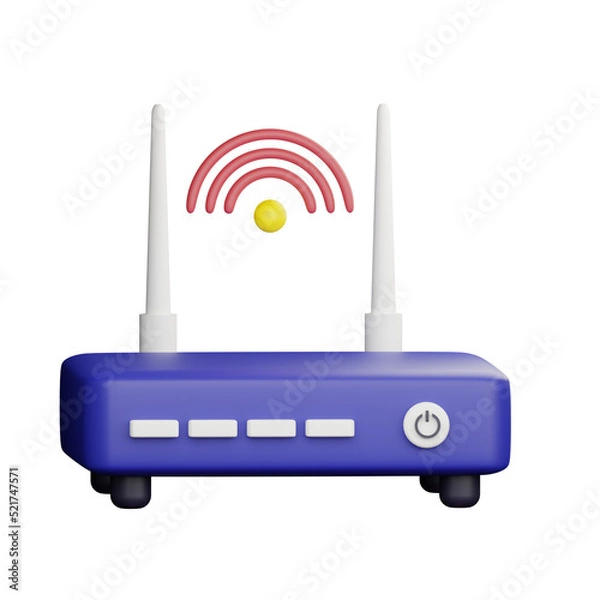 Fototapeta 3d wifi router icon illustration
