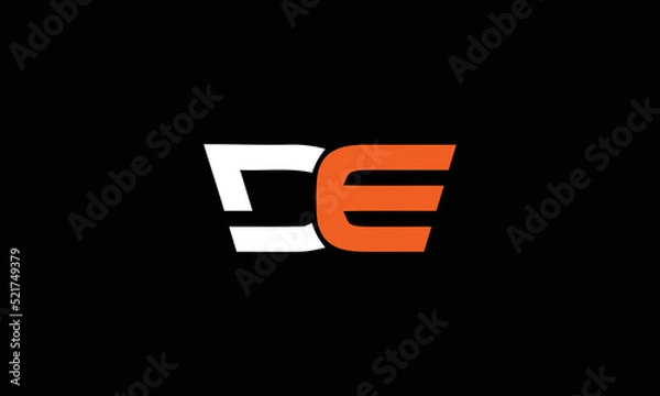 Fototapeta Initial letter DE linked monogram logo vector