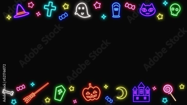 Obraz ネオン　ハロウィン　フレーム