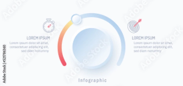 Fototapeta Clean modern infographic idea for finance time goal and target