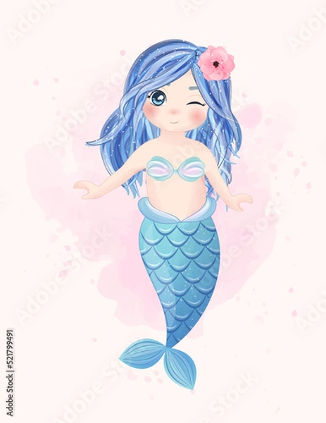 Obraz cute little mermaid