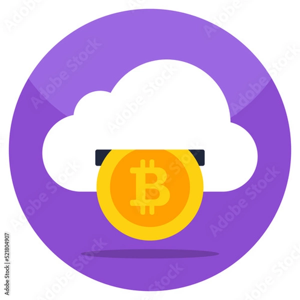 Fototapeta Vector design of cloud bitcoin 