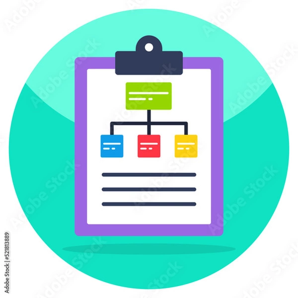 Obraz Vector design of flowchart, flat icon