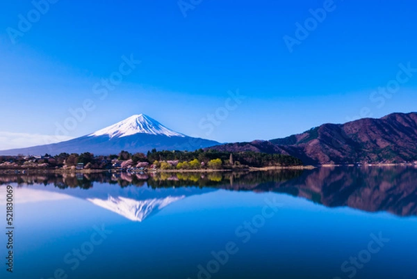 Fototapeta 奥河口湖からの逆さ富士２０２２