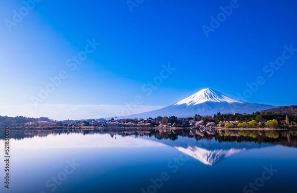 Fototapeta 奥河口湖からの逆さ富士２０２２