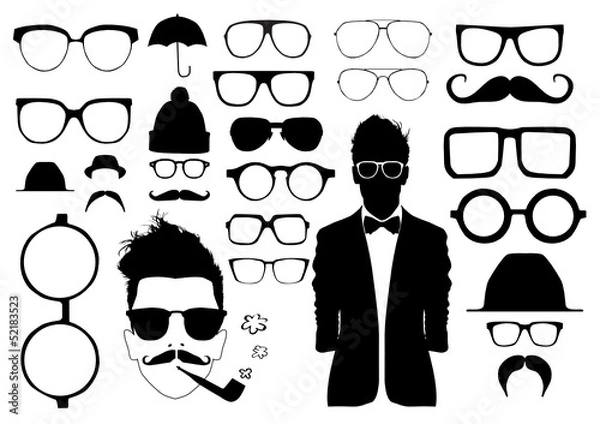 Obraz Set of glasses and other accessory