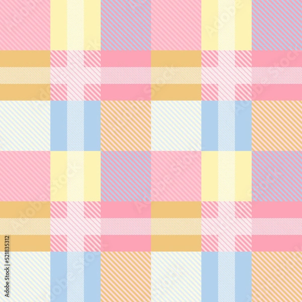 Fototapeta Seamless tartan plaid pattern in summer  tone.