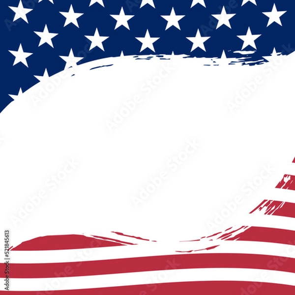 Fototapeta American Flag Border Frame Background Vector Illustration