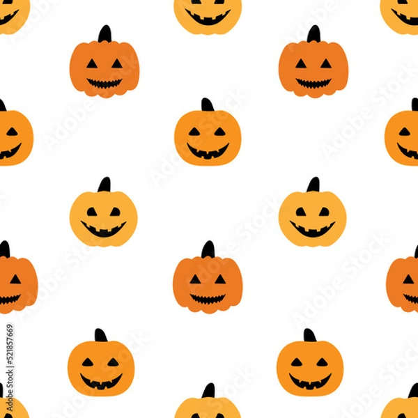 Fototapeta Seamless pattern pumpkin Halloween vector illustration