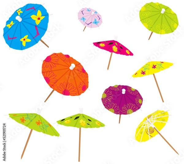 Obraz Paper drink umbrellas