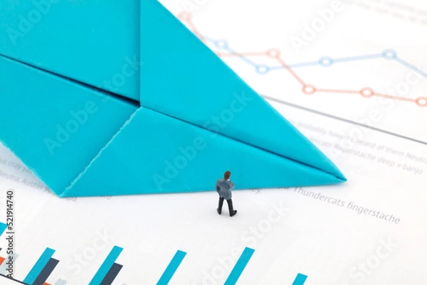 Fototapeta The direction and speed of economic development and investors