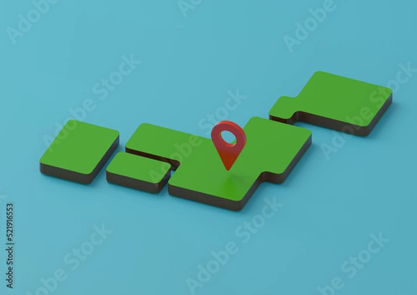 Obraz Navigation cursor on map of Japan
