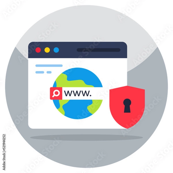 Fototapeta An icon design of secure research 