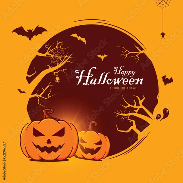 Obraz Happy halloween party background - Vector illustration