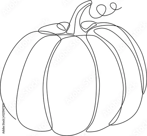 Obraz Line Drawing pumpkin autumn