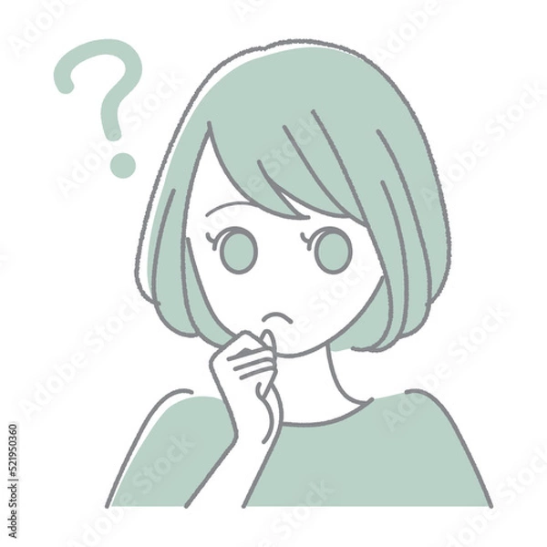 Obraz 女性のシンプルなイラスト（はてな）