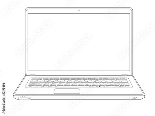 Fototapeta laptop outline
