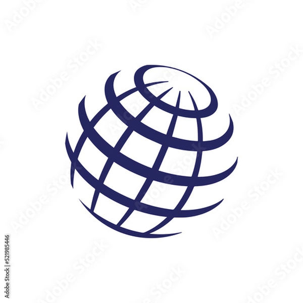 Obraz Minimally Designed Linear Earth Icon Logo Design