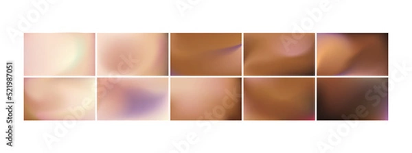 Obraz Set of horizontal skin tone with additional colors gradient backgrounds. Vector mesh gradients.