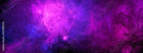 Fototapeta Cosmic background with a blue and pink nebula and stars. Space background with realistic nebula and shining stars. Abstract scientific background with nebulae and stars in space. 