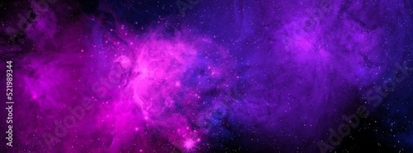 Obraz Cosmic background with a blue and pink nebula and stars. Space background with realistic nebula and shining stars. Abstract scientific background with nebulae and stars in space. 