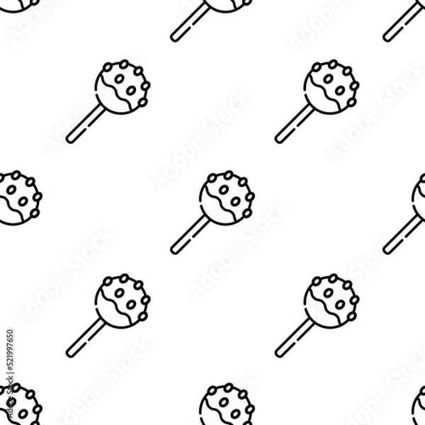 Fototapeta cake pop icon pattern. Seamless cake pop pattern on white background.