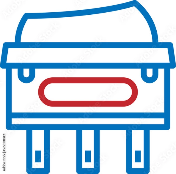 Obraz Electric switch, flat style, isolated on white background. Vector illustration.