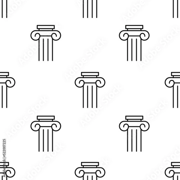 Fototapeta column icon pattern. Seamless column pattern on white background.